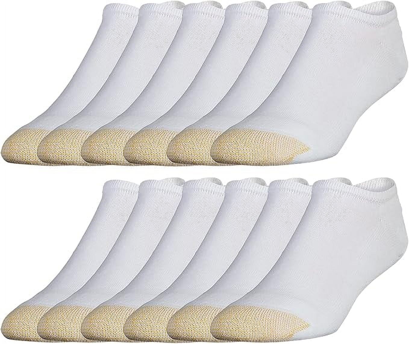 GOLDTOE Men's 656F Cotton No Show Athletic Socks,White (12-pairs), Large